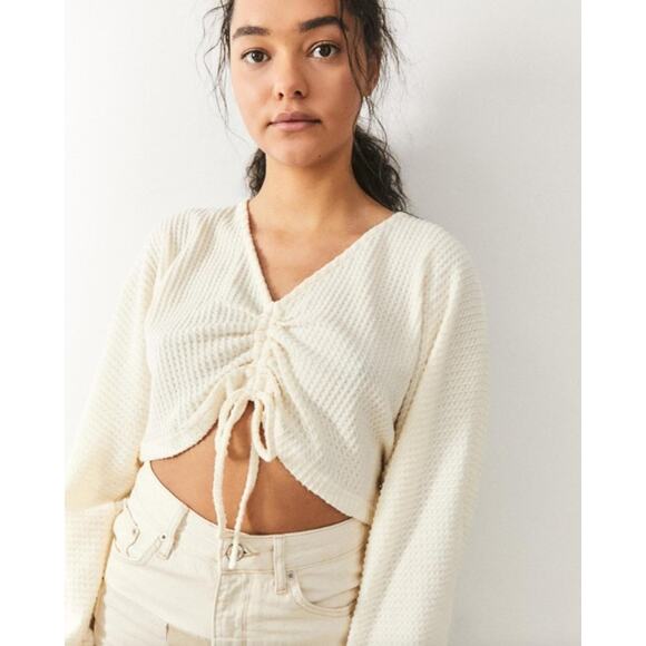 Out From Under Raye Cozy Thermal Tie-Front Top Size Medium - Picture 10 of 10